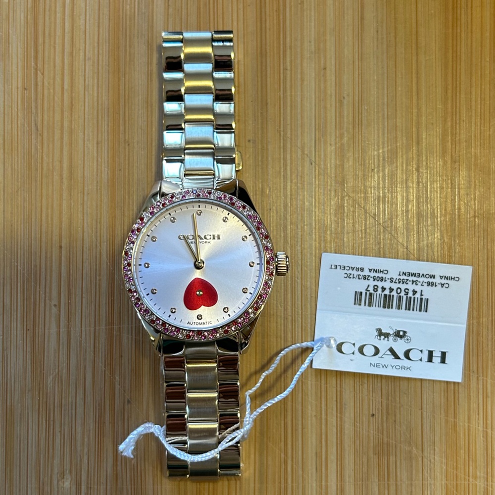 Coach Brooks Automatic Watch with 38mm Pinkish Gold Tone Face & Golden Bracelet - Picture 4 of 8